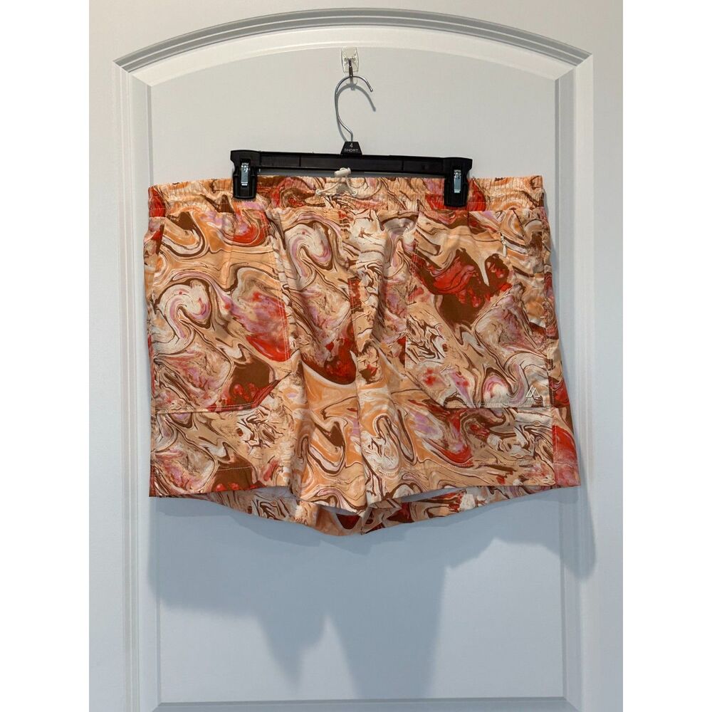 NWT Alpine Design Woven Shortie Multi Marbling Print Size XL